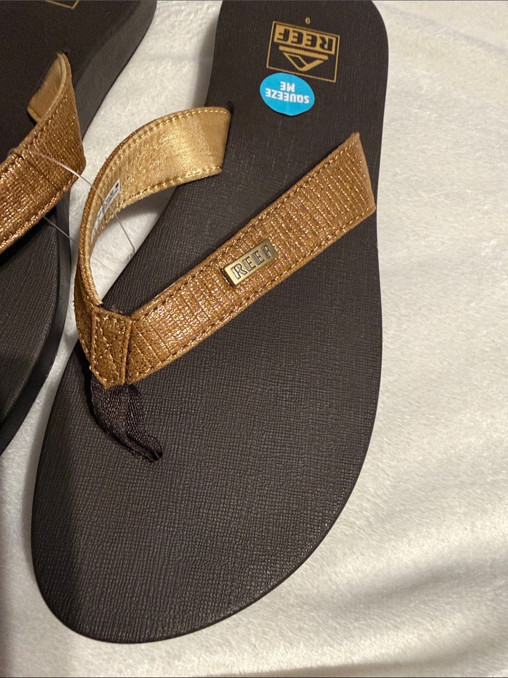 Reef Bronze Metallic Thong Sandals with Black Footbed - Picture 3 of 3